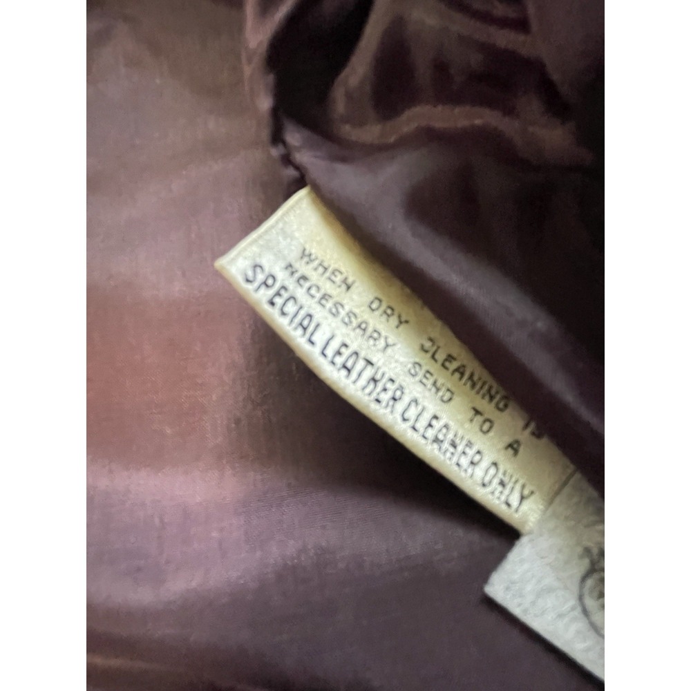 Vintage Berman's Maroon Leather Jacket Women's Sz 12 M/L Puff Shoulder Fitted - Picture 7 of 11
